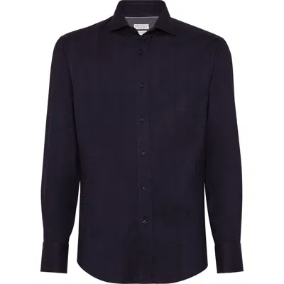 BRUNELLO CUCINELLI BRUNELLO CUCINELLI FLANNEL CHEVRON SHIRT