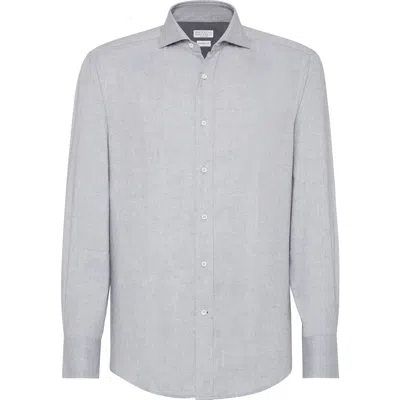 BRUNELLO CUCINELLI BRUNELLO CUCINELLI FLANNEL CHEVRON SHIRT