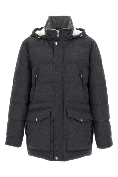 BRUNELLO CUCINELLI FLANNEL DOWN JACKET