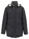 Brunello Cucinelli Long Sleeve Cotton Coat In Gray