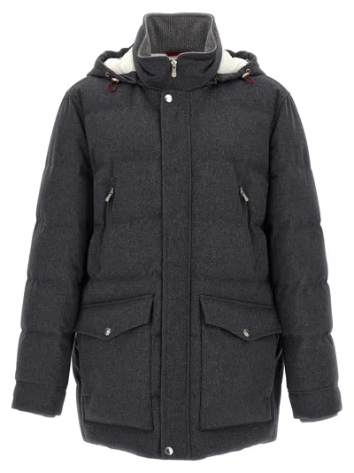 BRUNELLO CUCINELLI FLANNEL DOWN JACKET