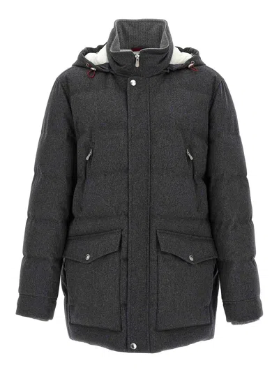 BRUNELLO CUCINELLI FLANNEL DOWN JACKET