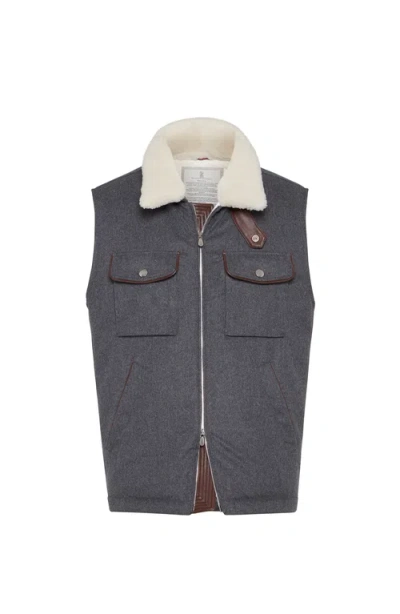 BRUNELLO CUCINELLI BRUNELLO CUCINELLI FLANNEL DOWN VEST
