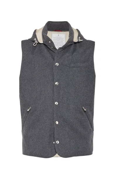 BRUNELLO CUCINELLI BRUNELLO CUCINELLI FLANNEL DOWN VEST