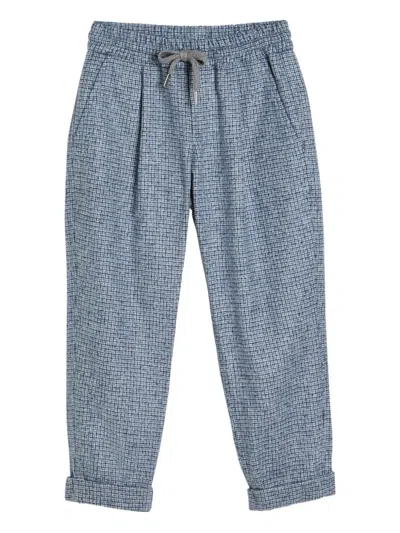 Brunello Cucinelli Flannel Drawstring Trousers In Multi