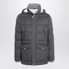 Brunello Cucinelli Hooded Quilted Jacket Featuring Front Pockets In Gray