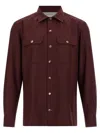 Brunello Cucinelli Long Sleeve Shirt Featuring Chest Pockets In Brown