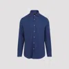 Brunello Cucinelli Tailored Herringbone Shirt Collar Button-down In Blue