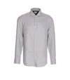 Brunello Cucinelli Chevron Motif Flannel Shirt With Button-down Collar In Gray