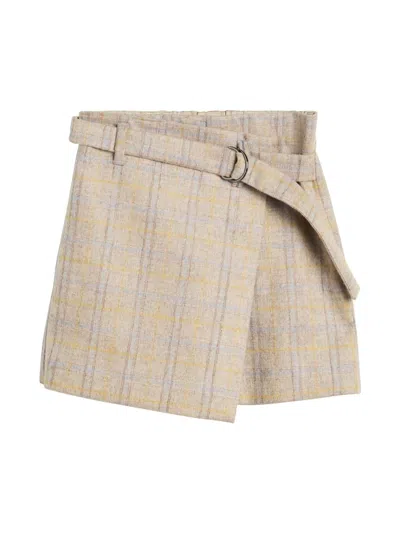 Brunello Cucinelli Kids' Flannel Skirt In Neutrals