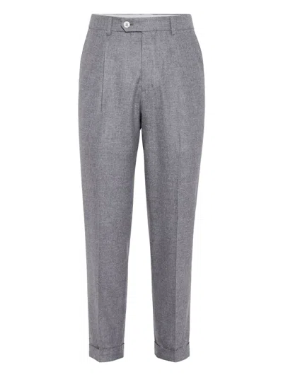 BRUNELLO CUCINELLI FLANNEL TROUSERS