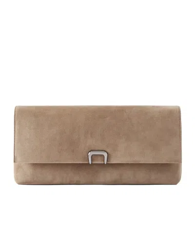 Brunello Cucinelli Suede Clutch In Neutral