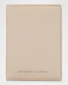 Brunello Cucinelli Flap Leather Card Holder In Ivory