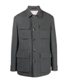 Brunello Cucinelli Flap-pocket Button-up Shirt Jacket In Black