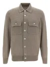 Brunello Cucinelli Cashmere Collared Design Cardigan