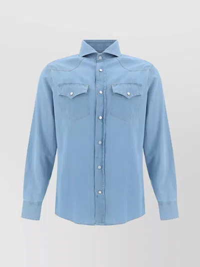 Brunello Cucinelli Shirts In Blue