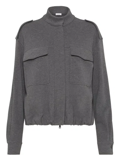 Brunello Cucinelli Flap-pocket Drawstring Bomber Jacket