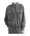 Brunello Cucinelli Smooth French Terry Cardigan-style Top In Gray