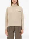 Brunello Cucinelli Regular Fit Cashmere Sweater With Refined Silhouette In Neutral