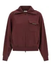 Brunello Cucinelli Flap-pocket High-neck Sweatshirt In Red