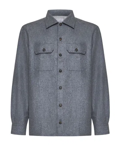 BRUNELLO CUCINELLI BRUNELLO CUCINELLI FLAP POCKET LONG-SLEEVED SHIRT