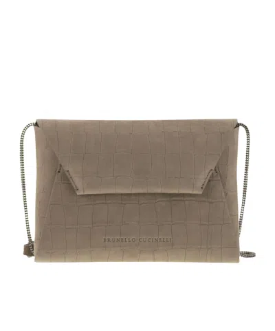Brunello Cucinelli Flap Shoulder Bag In Brown