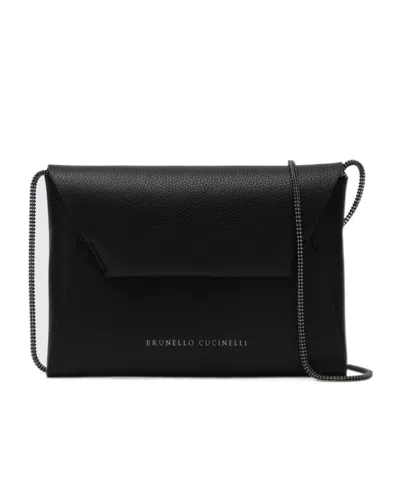 Brunello Cucinelli Flap Shoulder Bag In Black