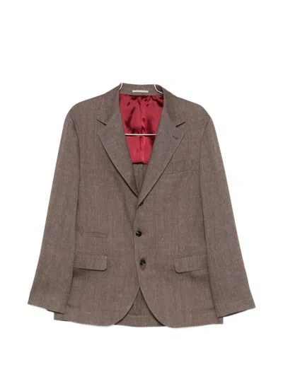 Brunello Cucinelli Flap-pocket Blazer In Brown