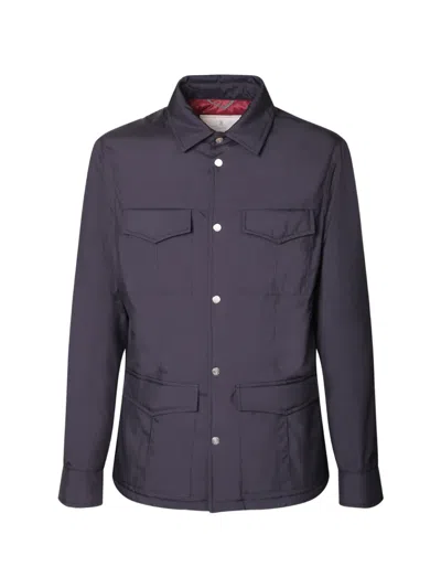 Brunello Cucinelli Flap-pocket Jacket In Blue