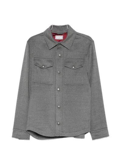Brunello Cucinelli Flap-pocket Shirt Jacket In Gray