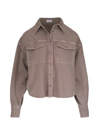 Brunello Cucinelli Flap-pocket Shirt In Neutral