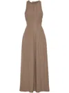 Brunello Cucinelli A-line Dress In Viscose And Linen Blend In Brown
