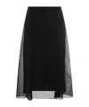Brunello Cucinelli Sheer Panel A-line Skirt In Black