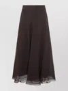 Brunello Cucinelli Flared High-waisted Sheer Overlay Skirt In Brown