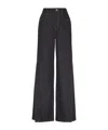 Brunello Cucinelli Monili-trim Mid-rise Wide-leg Jeans In Black