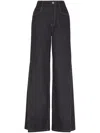 Brunello Cucinelli Monili-trim Mid-rise Wide-leg Jeans In Blue