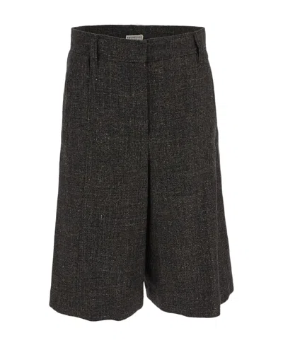 Brunello Cucinelli Flared Knee-length Shorts In Purple