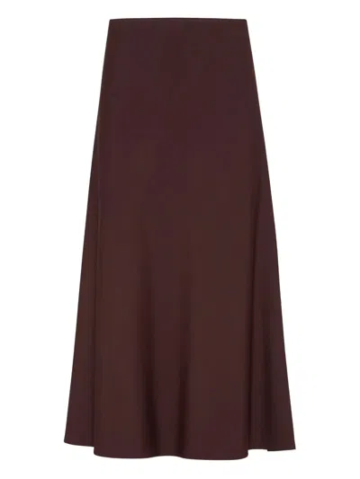 Brunello Cucinelli Flared Midi Skirt In Brown