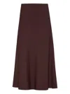 Brunello Cucinelli Virgin Wool-blend Twill Flute Skirt Skirt In Brown