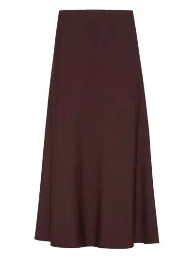 Brunello Cucinelli Flared Midi Skirt In Red