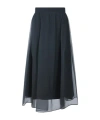 Brunello Cucinelli Flared Midi Skirt In Blue
