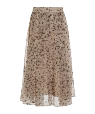 Brunello Cucinelli Flared Midi Skirt In Brown