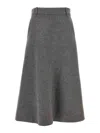 Brunello Cucinelli Grey Virgin Wool Flute Skirt In Grey