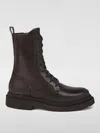 Brunello Cucinelli Woman Ankle Boots Dark Brown Size 11 Soft Leather In Dark
