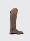 Brunello Cucinelli Suede Boots With Monili Detail In Gray