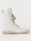 Brunello Cucinelli Leather Ankle Boots In Grey