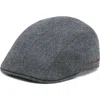 Brunello Cucinelli Virgin Wool Embroidered Flat Cap In Gray