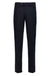 Brunello Cucinelli Tailored Flat Front Pants In Blue Cotton