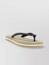 Brunello Cucinelli Flat Open Toe Rubber Sandals With Textured Strap