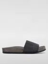 Brunello Cucinelli Precious Suede Slides In Grey
